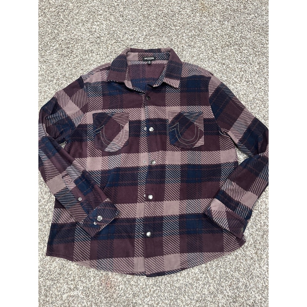 Men's True Religion Fleece Shacket Flannel Sz XL (2047)